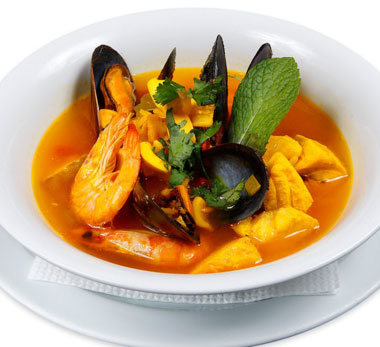 Soup of fish and seafood